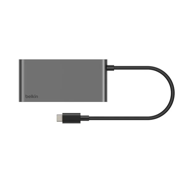 Belkin Hub USB-C 5-en-1 avec deux ports USB-C, argent, photo 3
