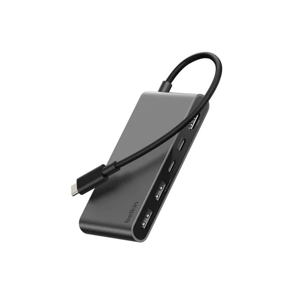 Belkin Hub USB-C 5-en-1 avec deux ports USB-C, argent, photo 4