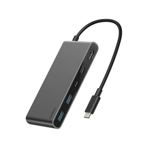 Belkin Hub USB-C 7-en-1 avec deux ports USB-C, argent, photo 2