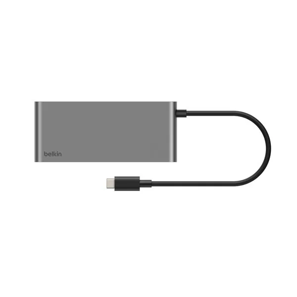 Belkin Hub USB-C 7-en-1 avec deux ports USB-C, argent, photo 3