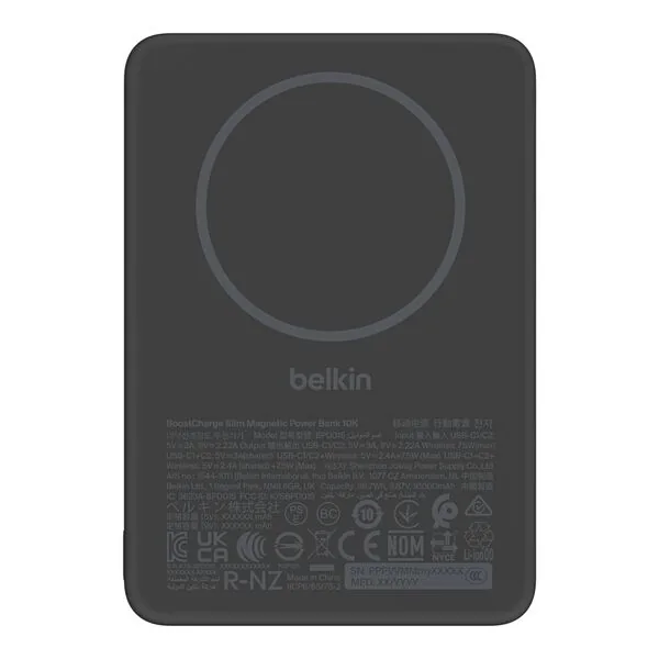 Belkin Batterie externe Slim magnétique 10 000 mAh, recharge sans fil 7,5 W, photo 3