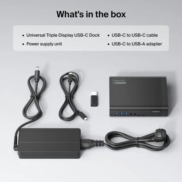 Belkin Station d'accueil USB-C universelle 16-en-1 triple écran 140 W, noir, photo 3