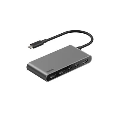 Belkin Hub USB-C 5-en-1 avec deux ports USB-C, argent (AVC022hqSGY)