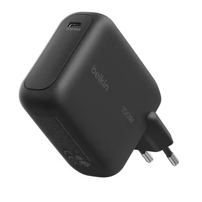 Belkin Chargeur secteur GaN USB-C 100 W, sans câble (prise EU fixe) sans packaging (BBC039kqBK)