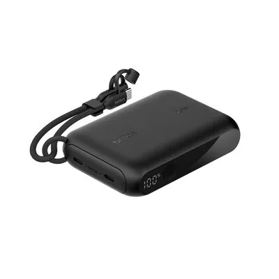 Belkin Batterie externe 10 000 mAh, PD 20 W, écran numérique, 2 ports USB-C, Noir (BPB027hqBK)