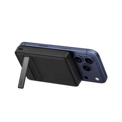 Belkin Batterie externe Slim magnétique 10 000 mAh, Qi2 15 W, PD 20 W, support intégré, Noir (BPD016hqBK)