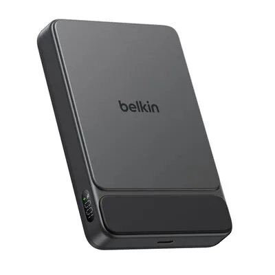 Belkin Batterie externe Pro Slim magnétique 10 000 mAh, Qi2 25 W, PD 30 W, écran numérique, finition Noir (BPD022hqBK)