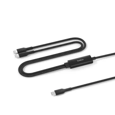 Belkin Câble USB-C vers USB-C, tressé renforcé, 1,5 m, 140 W, Noir (CAC004hq1.5MBK)