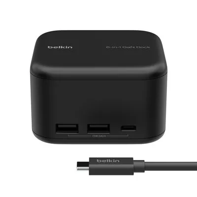 Belkin Station d'accueil USB-C GaN 6-en-1 130 W, noir (INC018vfBK)