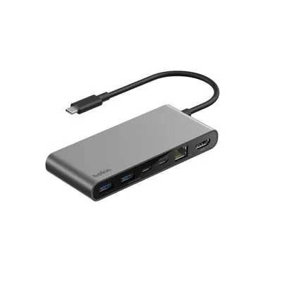 Belkin Hub USB-C 8-en-1 avec Ethernet 2,5 Gb/s, argent (INC024hqSGY)
