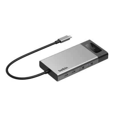 Belkin Hub USB-C 8-en-1 double écran avec contrôle de confidentialité, gris sidéral (INC027hqSGY)
