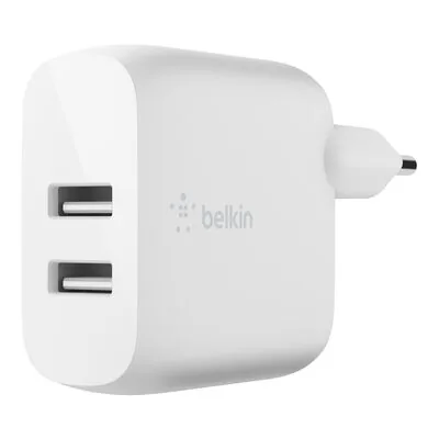 Belkin Chargeur secteur double USB-A 24 W (2 × 12 W), blanc (WCB002vfWH)