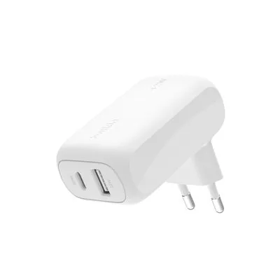 Belkin Chargeur secteur double port 42 W : USB-C PD PPS 30 W et USB-A 12 W, blanc (WCB009vfWH)